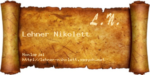 Lehner Nikolett névjegykártya